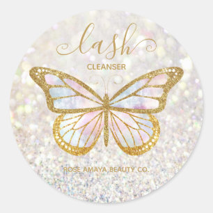 Elegant Butterfly Lash Cleanser Classic Round Sticker