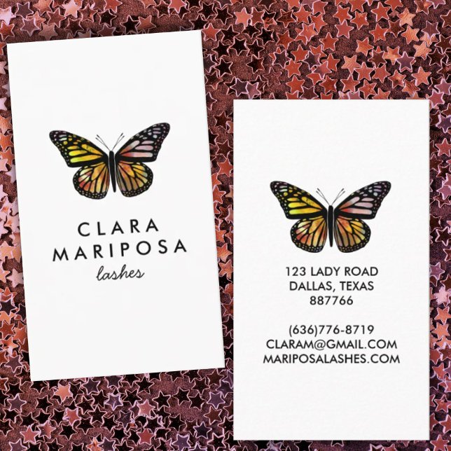 Elegant Butterfly Monarch Beauty Lashes Business Card (Creator Uploaded)
