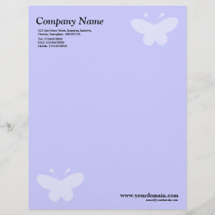 Elegant Butterfly Motif - Light Blue Letterhead