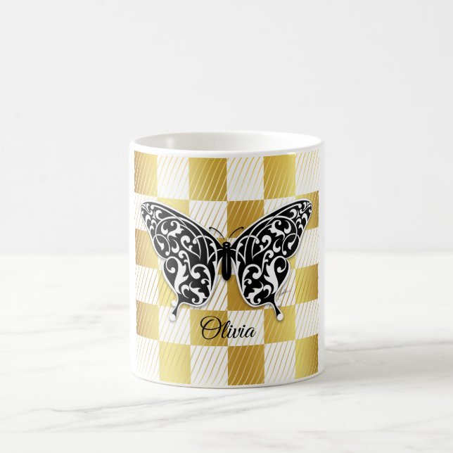 Elegant Butterfly Mug Design by Eksi (Center)
