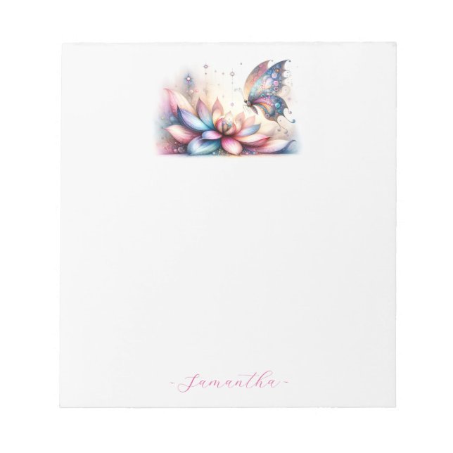 Elegant Butterfly Notepad (Front)