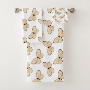 Elegant Butterfly Pattern  Bath Towel Set