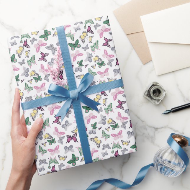 Elegant Butterfly Pattern Wrapping Paper (Gifting)