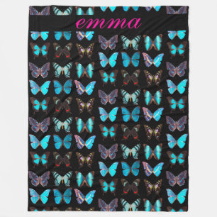 Elegant Butterfly Personalized Fleece Blanket