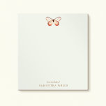 Elegant Butterfly Personalized  Notepad<br><div class="desc">Hand-drawn rust-coloured butterfly on light sage green background</div>
