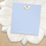 Elegant Butterfly Personalized  Notepad<br><div class="desc">Hand drawn rust-coloured butterfly on pastel bluebackground</div>
