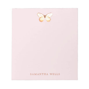 Elegant Butterfly Pink Personalized  Notepad