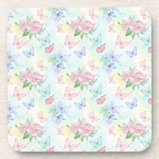 Elegant Butterfly Seamless Print Coaster