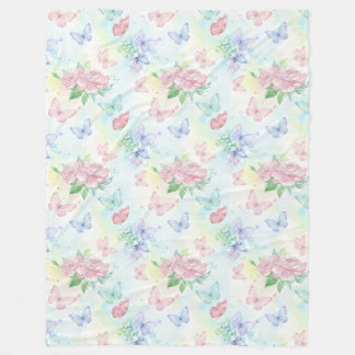Elegant Butterfly Seamless Print Fleece Blanket