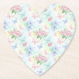 Elegant Butterfly Seamless Print Paper Coaster