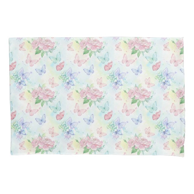 Elegant Butterfly Seamless Print Pillowcase (Front)