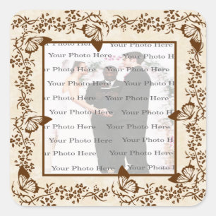 Elegant Butterfly Square Stickers
