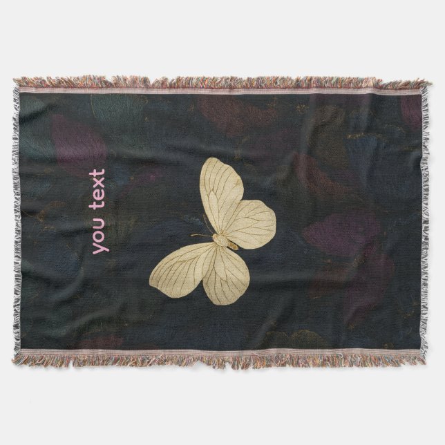 Elegant Butterfly Throw Blanket (Front)