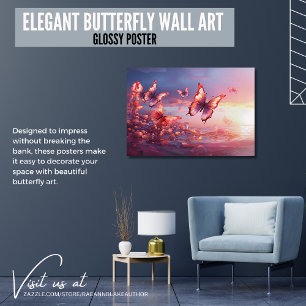 Elegant Butterfly Wall Art Glossy Poster