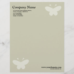 Elegant Butterfly - Warm Beige Letterhead
