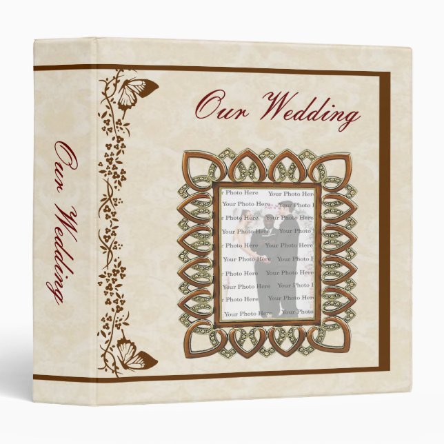 Elegant Butterfly Wedding Photo Album Binder (Front/Spine)