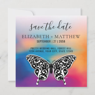Elegant Buttterfly and Colourful Sunset Design Invitation