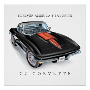 ELEGANT C-2 VETTE ILLUSTRATION POSTER