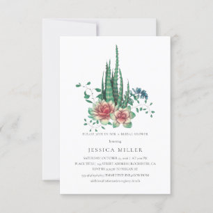 Elegant Cactus Bridal Shower Invitation