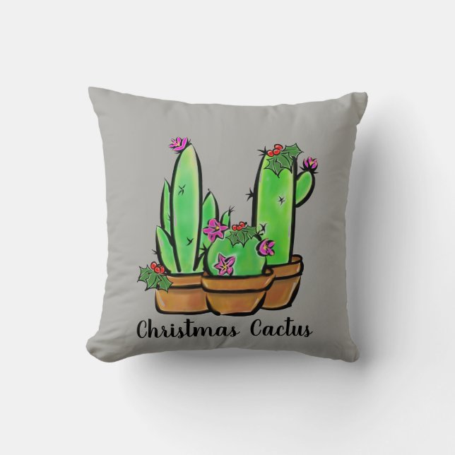 Elegant Cactus cacti succulents  Throw Pillow (Front)
