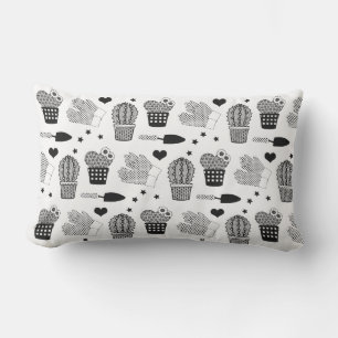 Elegant Cactus Gardening Pattern Garden Lumbar Pillow