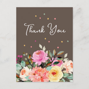 Elégant cadeau Floral ou carte postale Merci Kindn