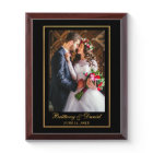 Elégant cadre or Mariage photo noir Plaque