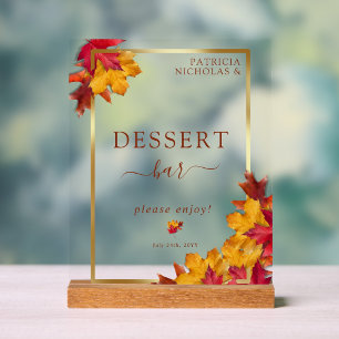 Elégant cadre Or & Rustic Autumn Dessert Bar
