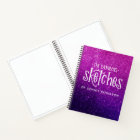 Elégant cahier de Parties scintillant violet rose