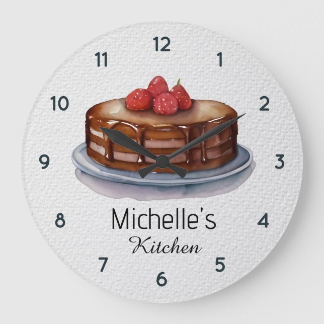 Elegant Cake Baker Pastry Chef Personalized        Large Clock (Front)