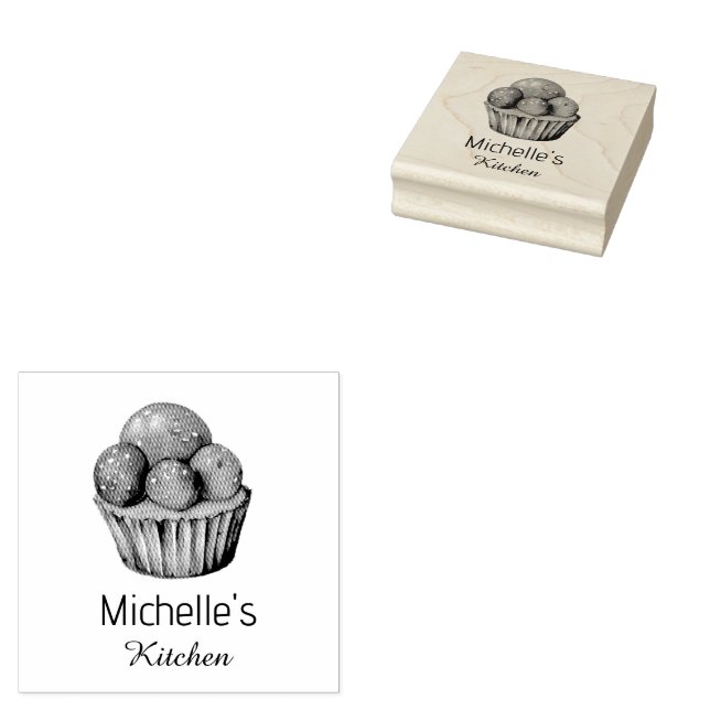 Elegant Cake Baker Pastry Chef Personalized Rubber Stamp (Stamped)