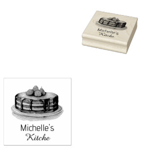 Elegant Cake Baker Pastry Chef Personalized Rubber Stamp
