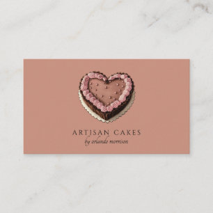 Elegant Cake Bakery Brown Business Card