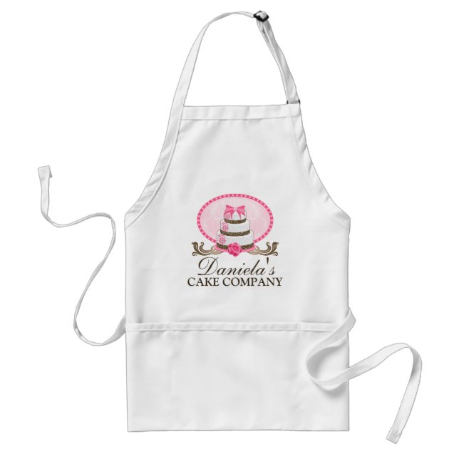 Elegant Cake Bakery Business Standard Apron (Front)