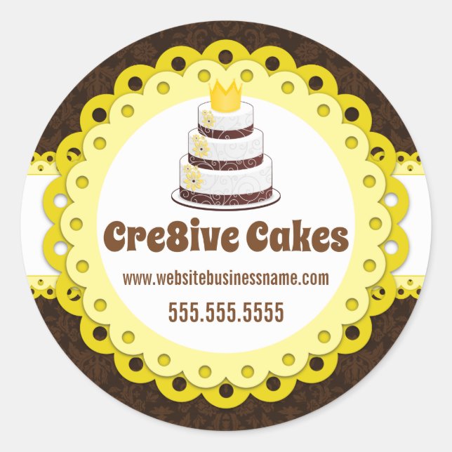 Elegant Cake Bakery Packaging Seals (Front)