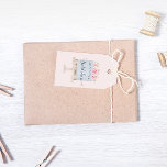 Elegant Cake Pastel Script Font Bridal Shower Gift Tags<br><div class="desc">Gift tag featuring a one layer cake paired with gentle florals on a pink background. All information is in elegant serif font with a custom script font. Check out our store for matching items and contact us if you have any custom requests.</div>