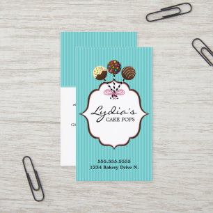 Elegant Cake Pops Bakery Business Card