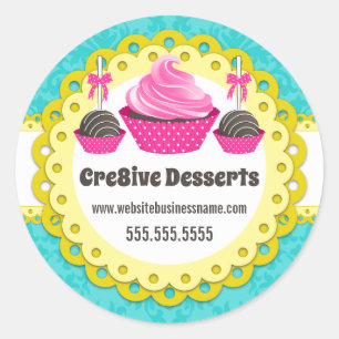 Elegant Cake Pops Cupcake Bakery Packaging Seals