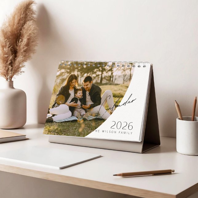 Élégant calendrier photo de famille minimaliste (Créateur téléchargé)