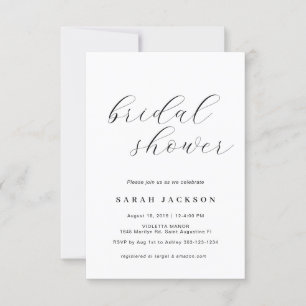 Elegant Caligraphy Bridal Shower Invitation