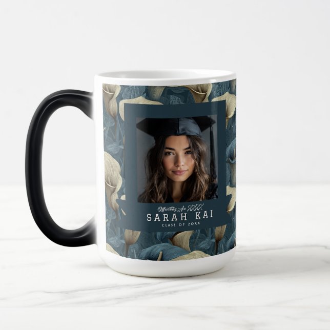 Elegant Calla Lilies Pattern Graduating Class Magic Mug (Left)