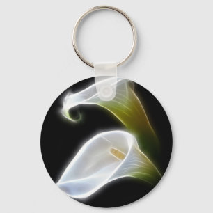 Elegant Calla Lily Flowers 4 Modern Keychain