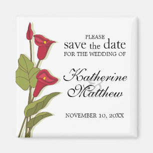 Elegant Calla Lily In Magenta Save The Date Magnet