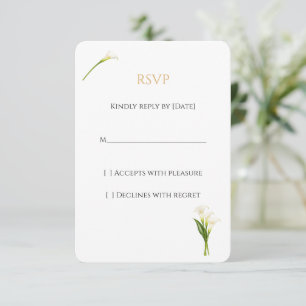 Elegant Calla Lily Rounded Wedding RSVP Card