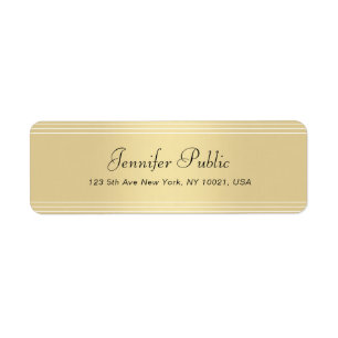 Elegant Calligraphed Script Modern Faux Gold Sleek