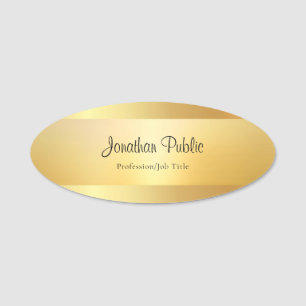 Elegant Calligraphed Script Name Gold Template Tag