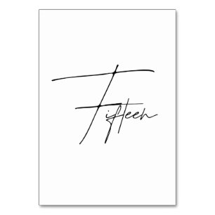 Elegant Calligraphic Wedding Table 15 table Number