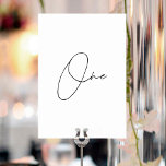 Elegant Calligraphic Wedding Table Number<br><div class="desc">This elegant minimalist trendy wedding table numbers feachure simple calligraphic black lettering against white background. Will match any wedding theme. Table numbers from 1 to 20 available,  check out Elegant black and white table number Collection in my store Wowweds.</div>