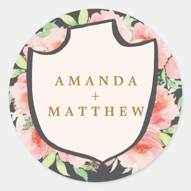 ELEGANT CALLIGRAPHIE MARIAGE autocollants sceaux (Devant)