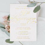 Elegant Calligraphy 50th Anniversary Party<br><div class="desc">Real gold foil 50th anniversary script and all foil editable text. Customize to gold foil, rose gold or silver foil. Optional photo on the back side. Choose a backer colour if desired or upload your own graphic. -- Template Placeholder Photo under creative commons license by Nick Schooler on Flickr Creative...</div>